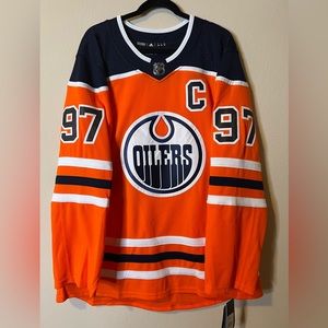 Connor McDavid Oilers jersey Adidas Climalite NWT size 56 2XL